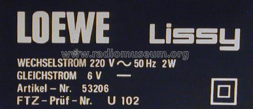 Lissy 53206; Loewe-Opta; (ID = 1533734) Radio