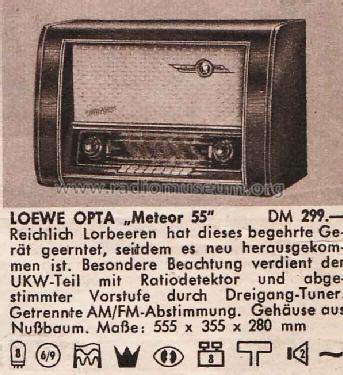 Meteor 55 535W Radio Loewe-Opta; Deutschland, build |Radiomuseum.org