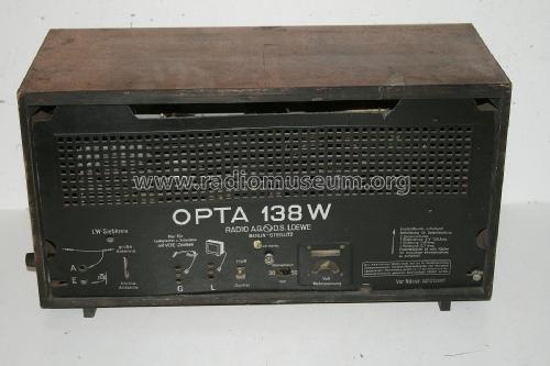 Opta 138W; Loewe-Opta; (ID = 1757307) Radio