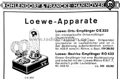 Ortsempfänger - Bezirks-Empfänger RO433; Loewe-Opta; (ID = 3080872) Radio