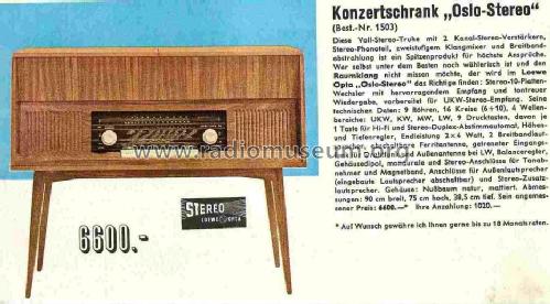 Oslo-Stereo 32206T/W Ch= 32830; Loewe-Opta; (ID = 677866) Radio