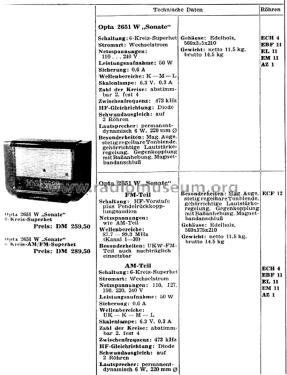 Sonate 2651W; Loewe-Opta; (ID = 2614134) Radio