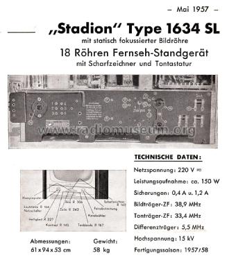 Stadion 1634SL; Loewe-Opta; (ID = 2215323) Television