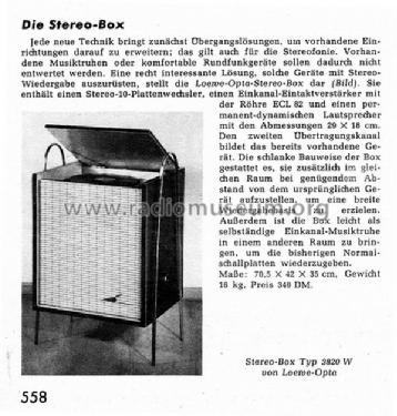 Stereo-Box 3820 W; Loewe-Opta; (ID = 569047) Ampl/Mixer