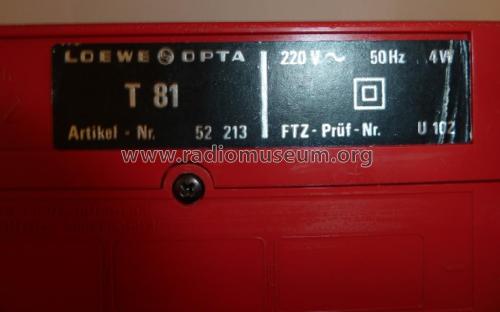 T81 52213; Loewe-Opta; (ID = 2542421) Radio