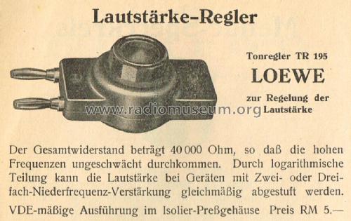 Tonregler TR195; Loewe-Opta; (ID = 1883240) mod-past25