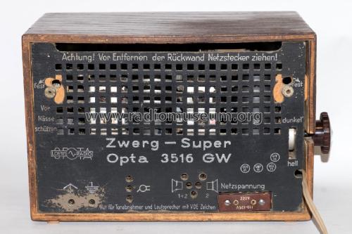 Zwerg-Super - Zwergsuper Opta 3516GW; Loewe-Opta; (ID = 2690528) Radio