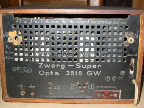 Zwerg-Super - Zwergsuper Opta 3516GW; Loewe-Opta; (ID = 37399) Radio