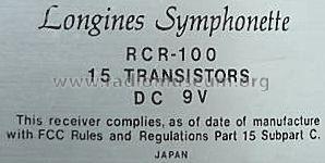 RCR-100 ; Longines Symphonette (ID = 650156) Radio