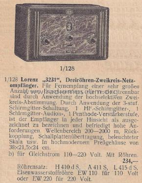 3231G; Lorenz; Berlin, (ID = 1398335) Radio