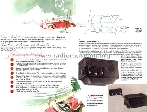 Autosuper 39; Lorenz; Berlin, (ID = 1033783) Car Radio