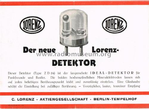 Aufsteckdetektor ZD24; Lorenz; Berlin, (ID = 3081684) Radio part