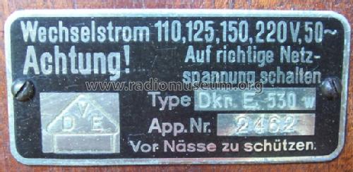 Dkr.E.530 W; Lorenz; Berlin, (ID = 213886) Radio