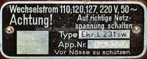 Ekr. L 231 sw; Lorenz; Berlin, (ID = 3117525) Radio