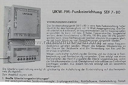 FuG 5 UKW-FM-Funkeinrichtung SEF 7-80; Lorenz; Berlin, (ID = 1035992) Commercial TRX