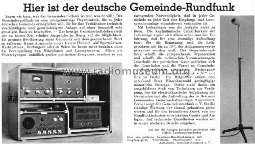 Gemeinderundfunkanlage W 105 V; Lorenz; Berlin, (ID = 2554389) Radio