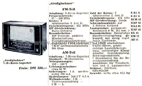 Grossglockner ; Lorenz; Berlin, (ID = 2798314) Radio