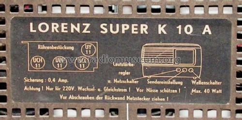 Super K10A; Lorenz; Berlin, (ID = 1188157) Radio