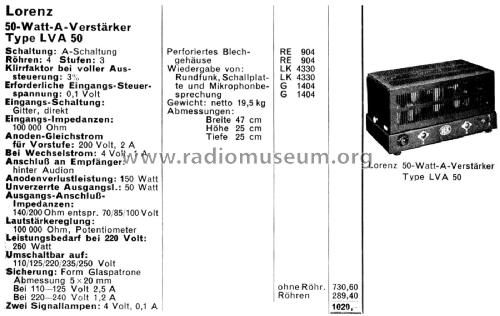 LVA. 50 M; Lorenz; Berlin, (ID = 2679795) Ampl/Mixer