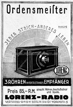 Ordensmeister 1 ERWO327; Lorenz; Berlin, (ID = 3112717) Radio