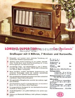 Super 200W; Lorenz; Berlin, (ID = 2705026) Radio