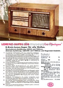 Super 338GW; Lorenz; Berlin, (ID = 2705035) Radio