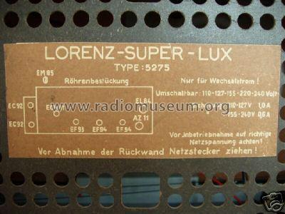 Super-Lux 5275; Lorenz; Berlin, (ID = 61869) Radio