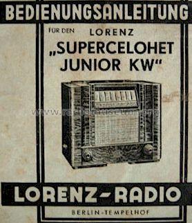 Supercelohet Junior KW ; Lorenz; Berlin, (ID = 1063230) Radio