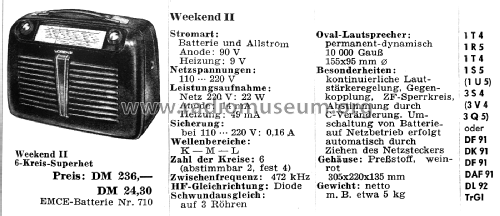 Weekend II ; Lorenz; Berlin, (ID = 2127106) Radio