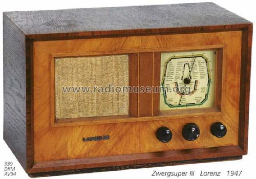 Zwergsuper III ; Lorenz; Berlin, (ID = 425) Radio