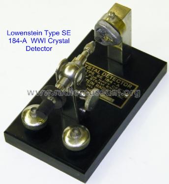 Crystal Detector SE-184-A; Lowenstein Radio (ID = 848754) Radio part