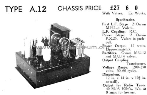 12 W Amplifier A12; Lowther (ID = 2798574) Ampl/Mixer