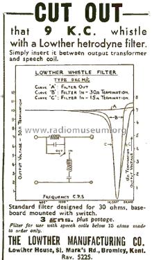 9-10-11 k/c Whistle Filter Unit ; Lowther (ID = 2798263) Ampl/Mixer