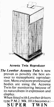 Acousta - Super Twin ; Lowther (ID = 2801879) Altavoz-Au