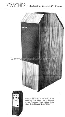 Auditorium Acousta Enclosure ; Lowther (ID = 2801122) Speaker-P