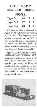 Field Rectifier Units. Type V; Lowther (ID = 2799630) Strom-V