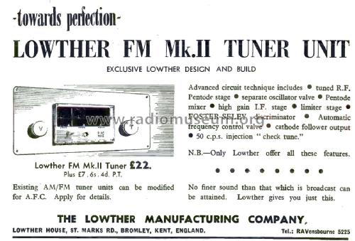 FM Tuner Mk. II ; Lowther (ID = 2799687) Radio