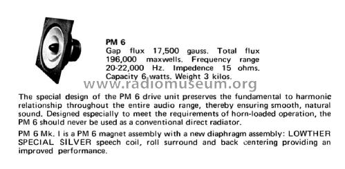 Lowther PM6 Mk. 1 ; Lowther (ID = 2801020) Speaker-P