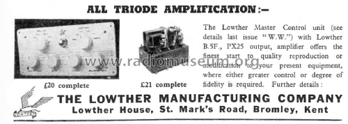 Master Control ; Lowther (ID = 2798242) Ampl/Mixer