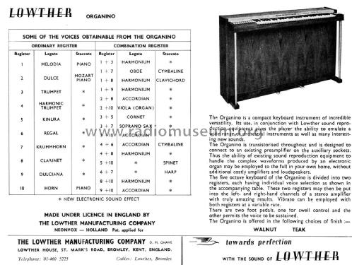 Organino ; Lowther (ID = 2800437) Musikinstrumente