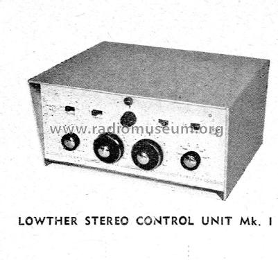 Stereo Master Control Mk. 1; Lowther (ID = 2801863) Ampl/Mixer