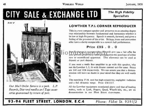 Lowther Corner Unit TP1 Type A; Lowther (ID = 2797347) Lautspr.-K