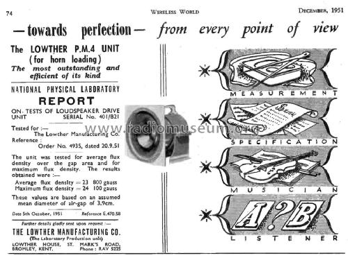 Lowther Driver Unit PM4; Lowther (ID = 2797624) Parleur