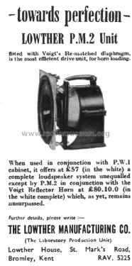 Lowther-Voigt Driver Unit PM2; Lowther (ID = 2796842) Lautspr.-K