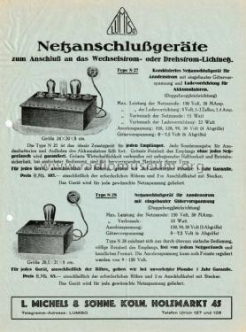 Netzanschluss-Gerät N 27; Lumiso, Ludwig (ID = 2562986) Strom-V