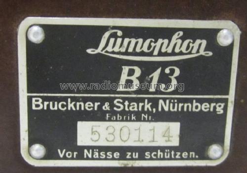 B13; Lumophon, Bruckner & (ID = 1103995) Radio