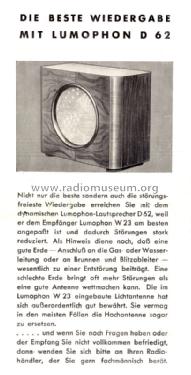 D62; Lumophon, Bruckner & (ID = 1218088) Speaker-P