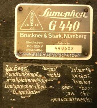 G440 ; Lumophon, Bruckner & (ID = 2698525) Radio