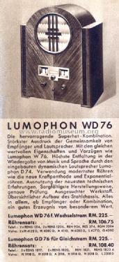 GD76; Lumophon, Bruckner & (ID = 988906) Radio