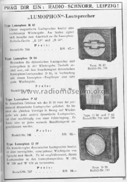 Lautsprecher D59; Lumophon, Bruckner & (ID = 1505270) Speaker-P